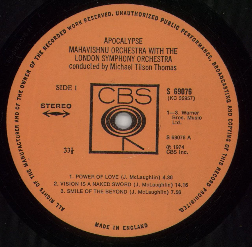 The Mahavishnu Orchestra Apocalypse UK vinyl LP album (LP record) MHVLPAP250991