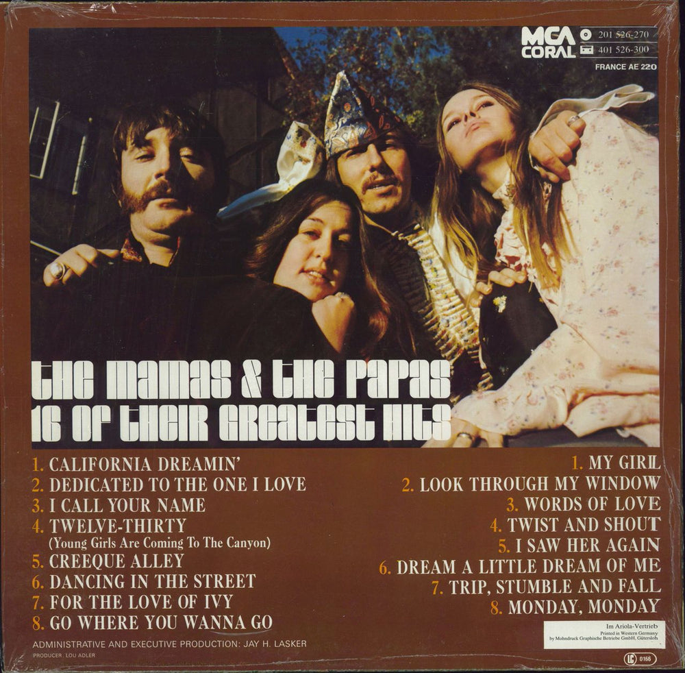The Mama's And The Papa's 16 Of Their Greatest Hits German vinyl LP album (LP record)