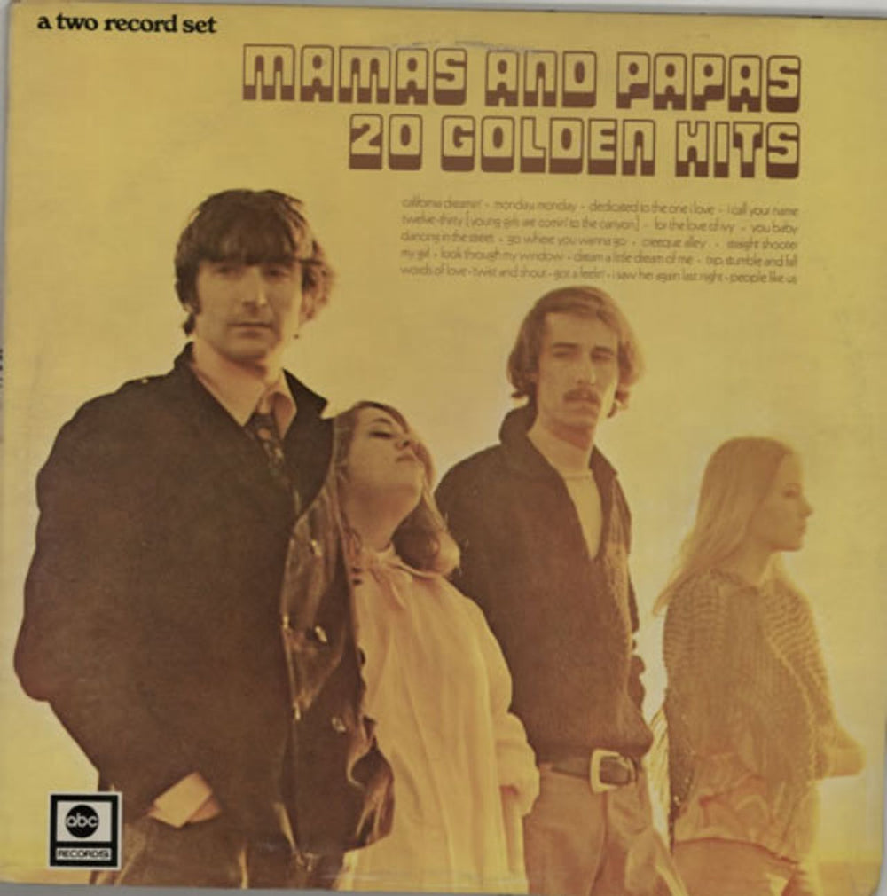 The Mama's And The Papa's 20 Golden Hits UK 2-LP vinyl record set (Double LP Album) ABCD604