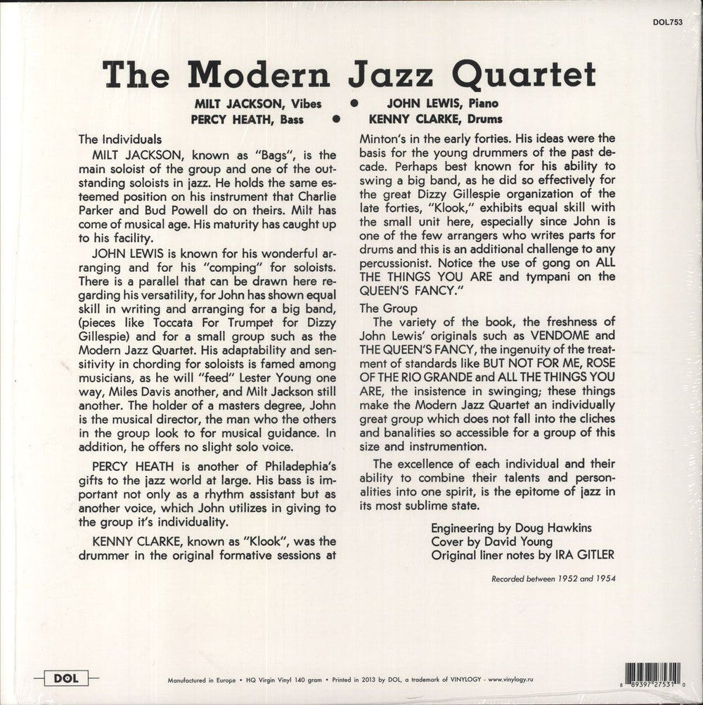 The Modern Jazz Quartet The Modern Jazz Quartet - Shrink UK vinyl LP album (LP record) 889397275310