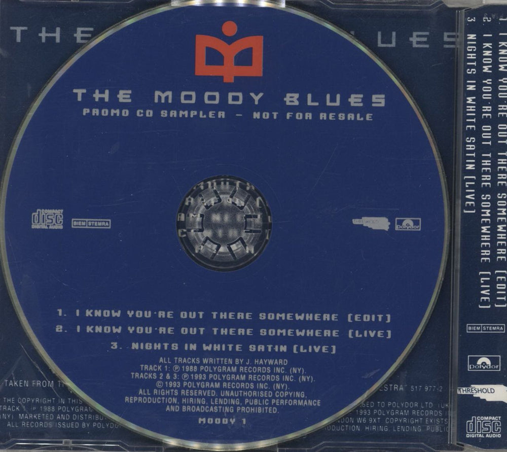 The Moody Blues Promo CD Sampler UK Promo CD single (CD5 / 5")