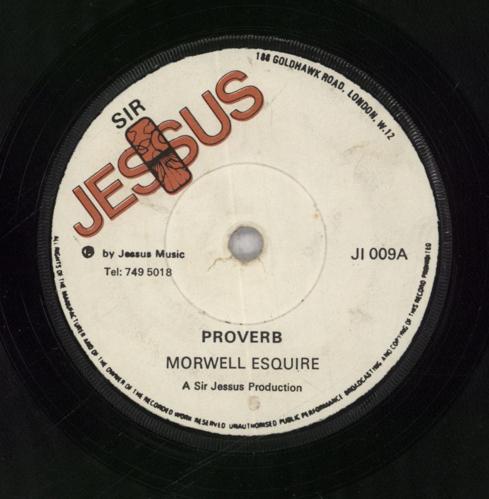 The Morwell Esquire Proverb UK Promo 7" vinyl single (7 inch record / 45) JI009