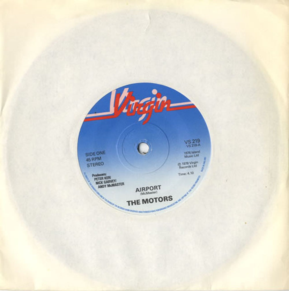 The Motors Airport UK 7" vinyl single (7 inch record / 45) VS219