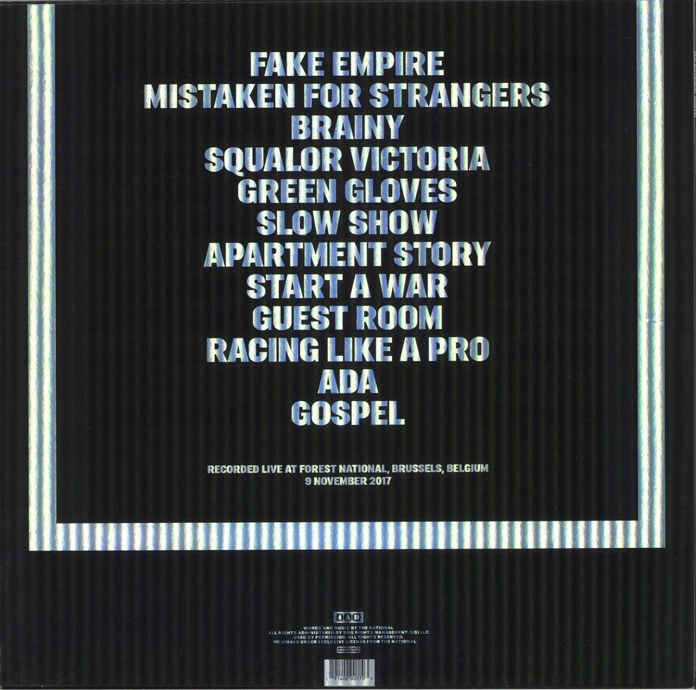 The National Boxer [Live In Brussels] - Clear Vinyl - RSD18 US vinyl LP album (LP record) 191400007703