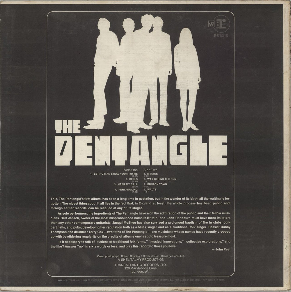 The Pentangle The Pentangle US vinyl LP album (LP record)