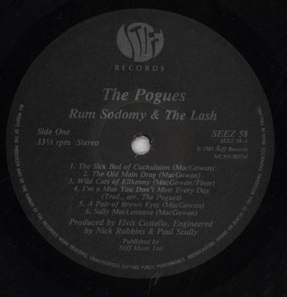 The Pogues Rum Sodomy & The Lash - EX UK vinyl LP album (LP record) POGLPRU845550