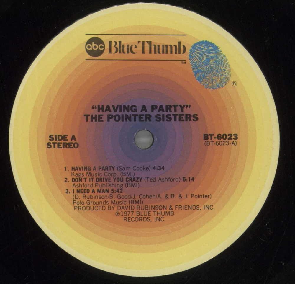 The Pointer Sisters Having A Party US vinyl LP album (LP record) TPSLPHA644566