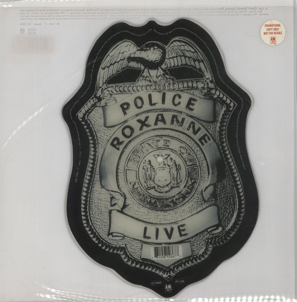 The Police Can't Stand Losing You UK Promo shaped picture disc (picture disc vinyl record) 581036-7
