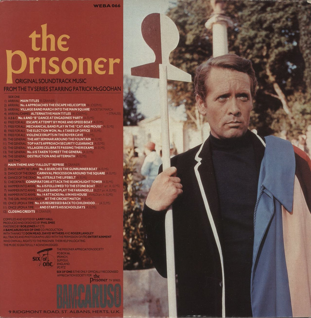 The Prisoner (TV series) Prisoner Themes - Fan Club - EX UK vinyl LP album (LP record)