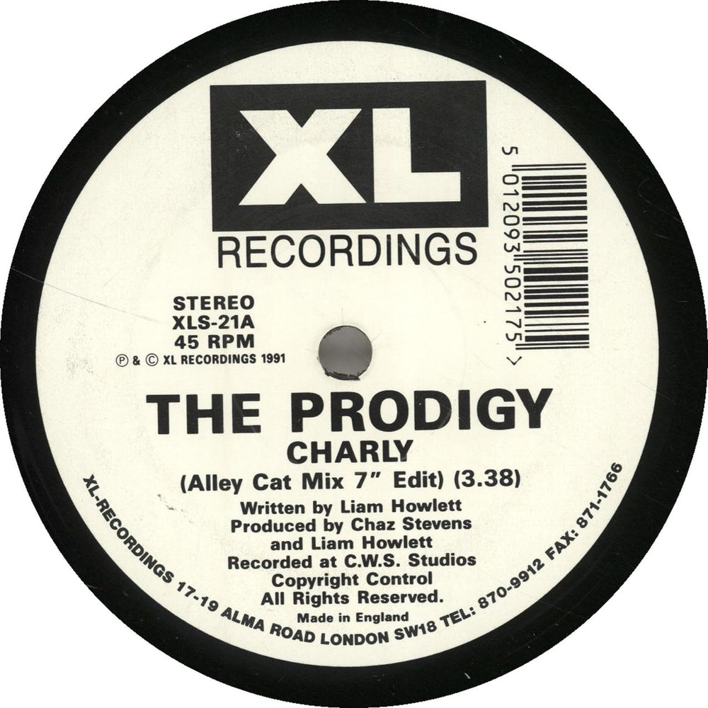 The Prodigy Charly UK 7" vinyl single (7 inch record / 45) XLS-21