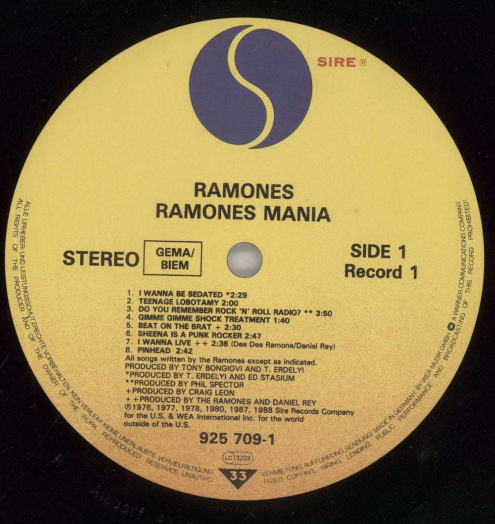 The Ramones Ramones Mania - VG German 2-LP vinyl record set (Double LP Album) RAM2LRA860146