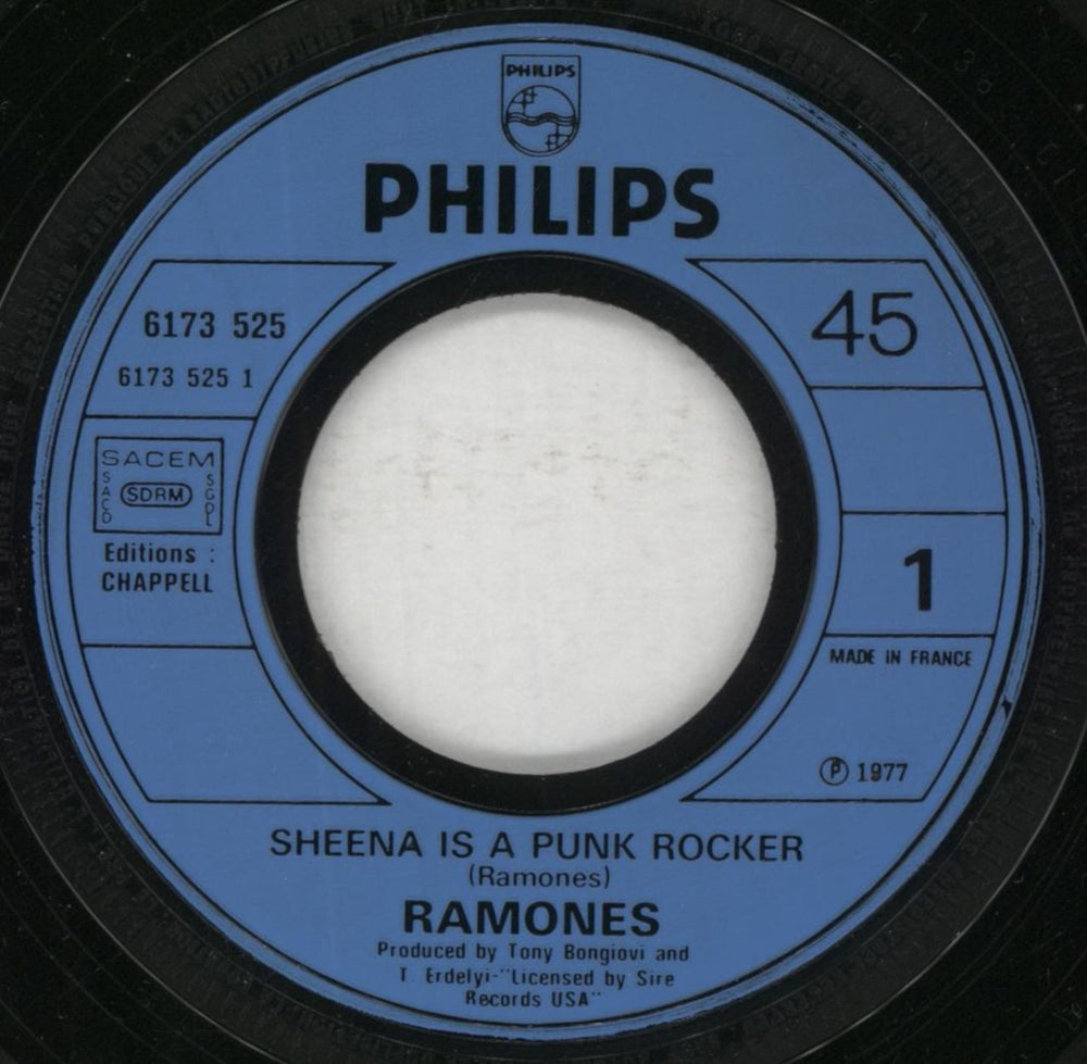 The Ramones Sheena Is A Punk Rocker French Promo 7" vinyl single (7 inch record / 45)