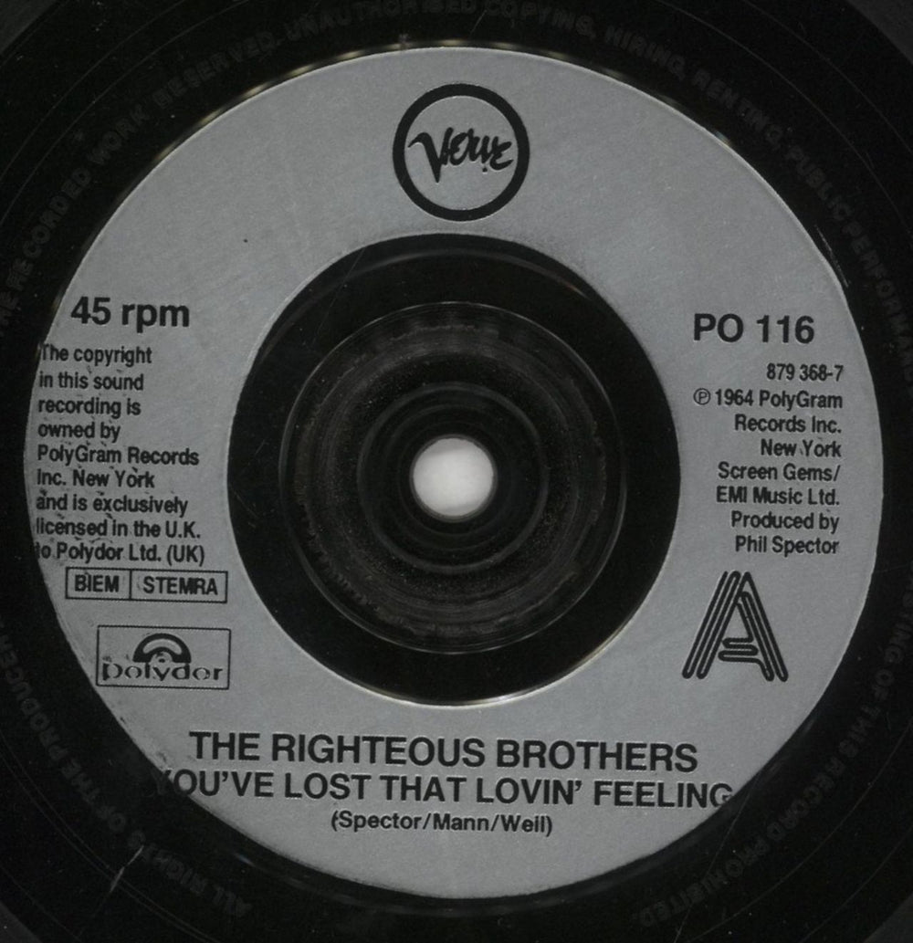 The Righteous Brothers You've Lost That Lovin' Feeling UK 7" vinyl single (7 inch record / 45) TRB07YO243231