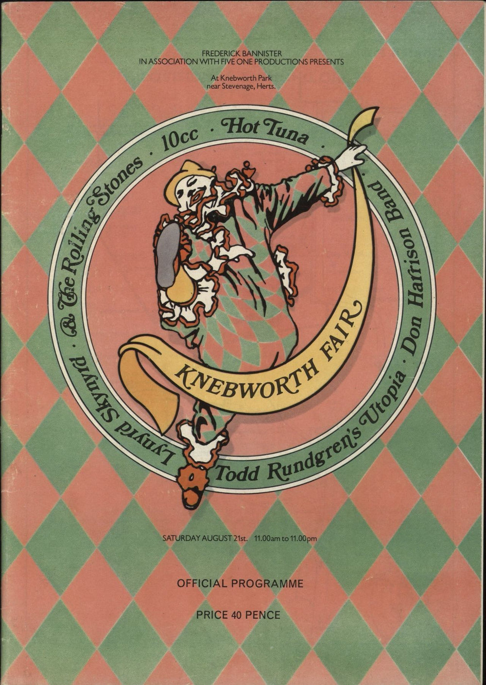 The Rolling Stones Knebworth Fair '76 UK tour programme TOUR PROGRAMME