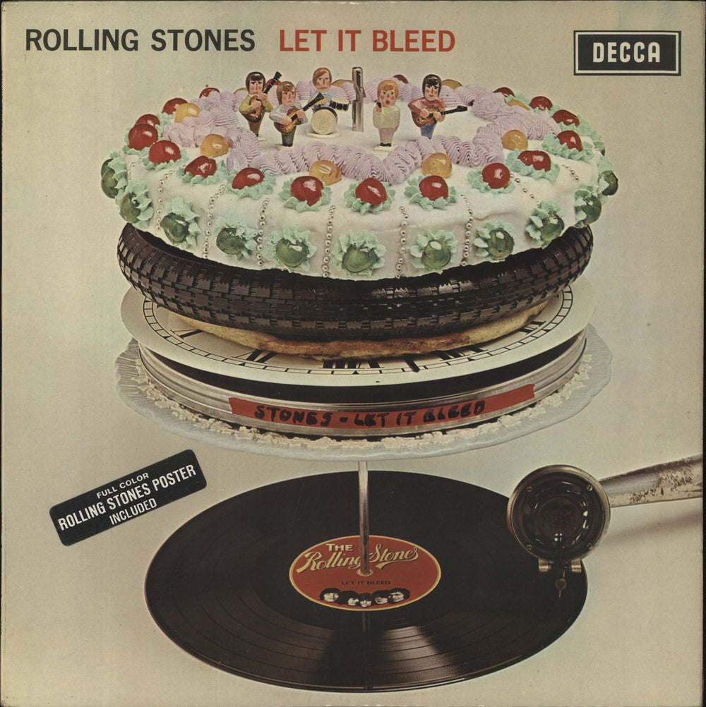 The Rolling Stones Let It Bleed - 1st [3rd label variant] + Poster - Censored Inner UK vinyl LP album (LP record) LK5025