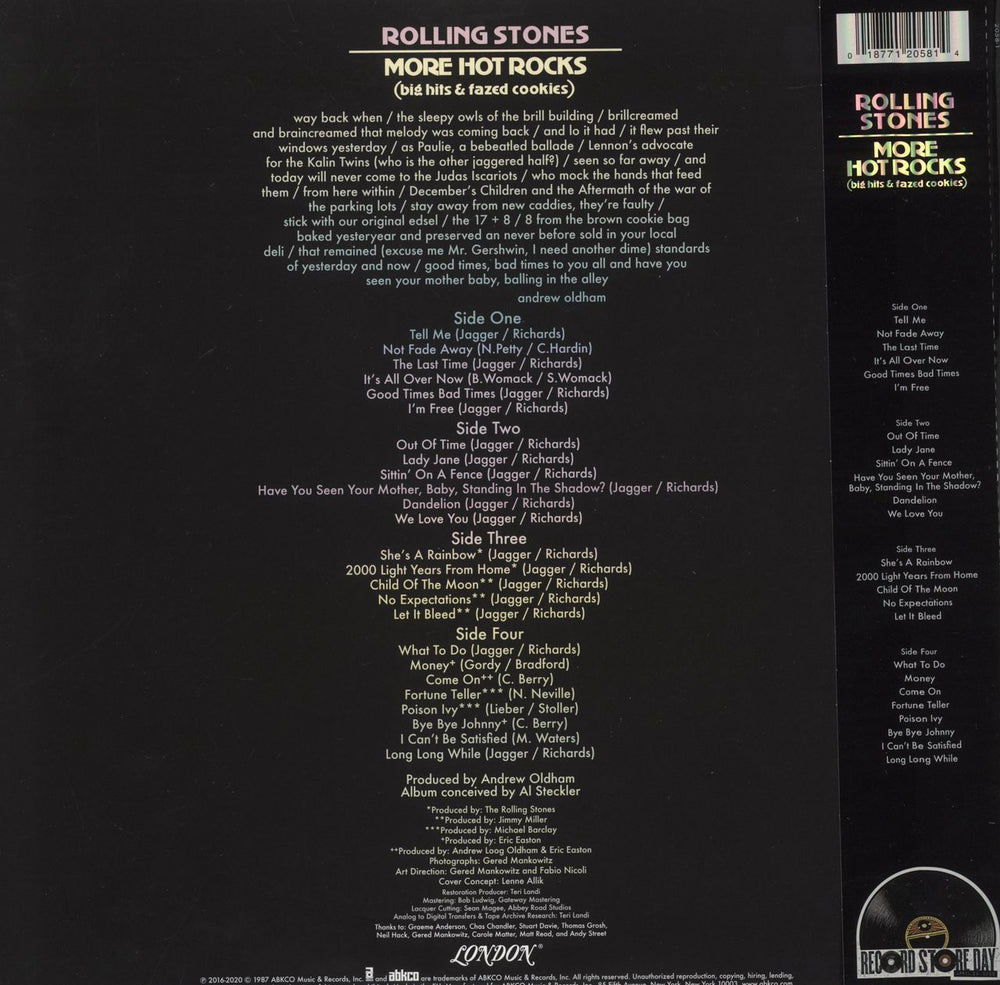 The Rolling Stones More Hot Rocks - RSD22 - Glow-In-The-Dark Vinyl + Lithographs UK 2-LP vinyl record set (Double LP Album) 018771205814
