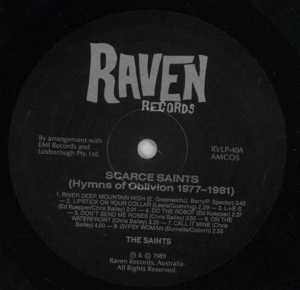 The Saints Scarce Saints - Hymns Of Oblivion 1977-1984 Australian vinyl LP album (LP record) IASLPSC692225