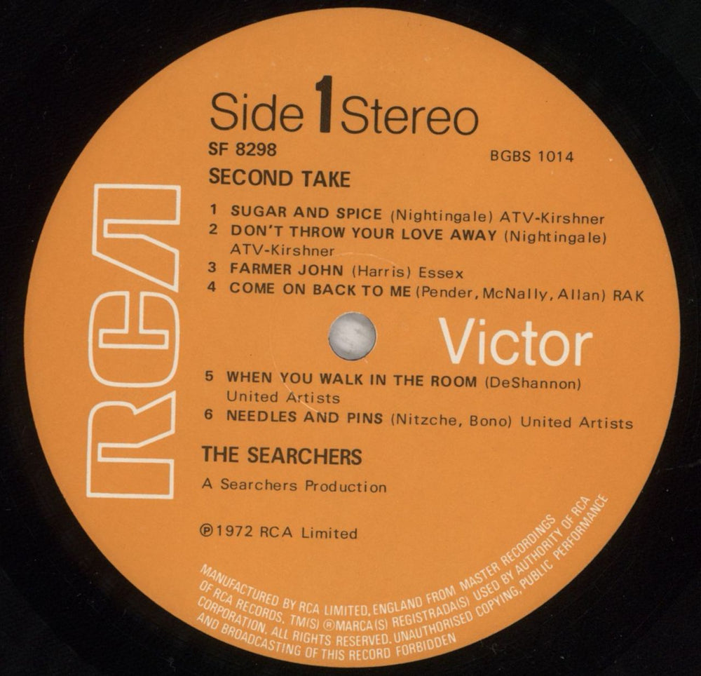 The Searchers Second Take UK vinyl LP album (LP record) SRCLPSE852811
