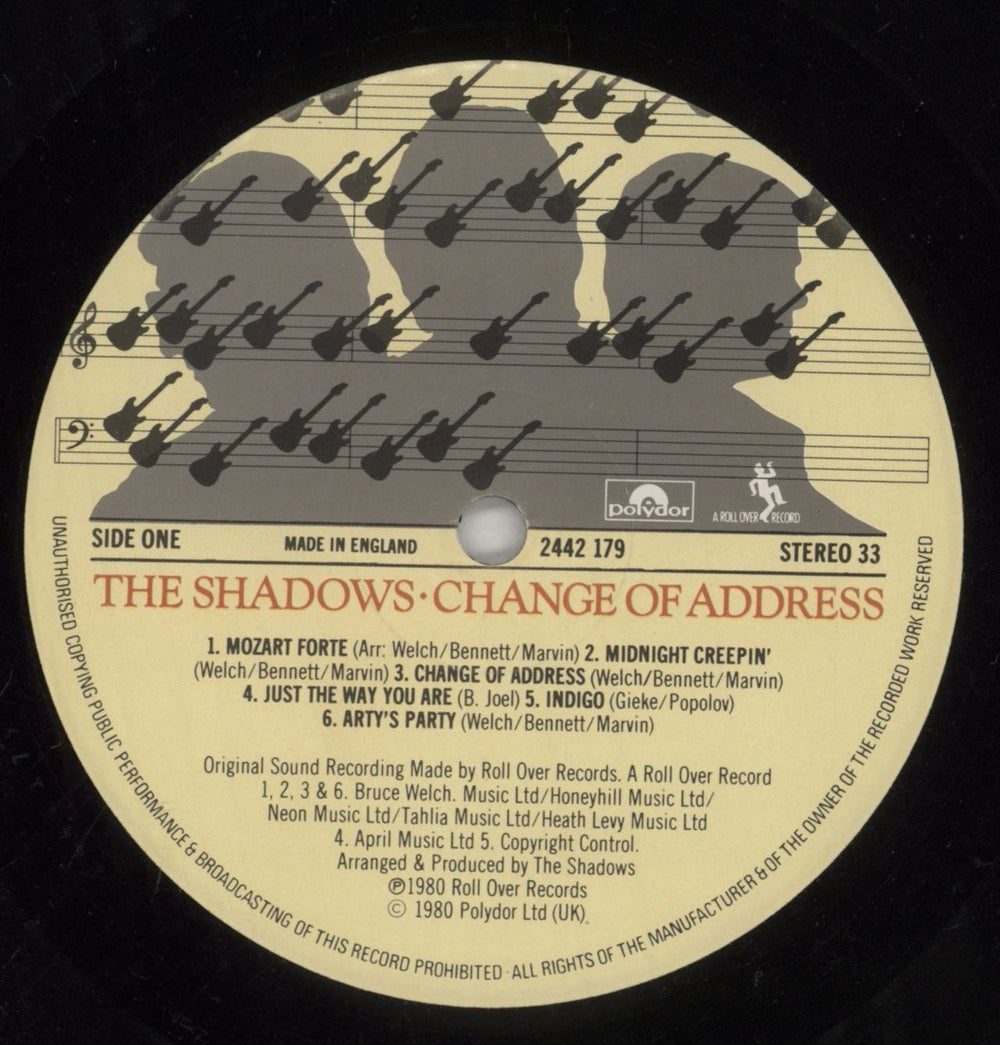 The Shadows Change Of Address + Merchandise insert UK vinyl LP album (LP record) SHDLPCH727762