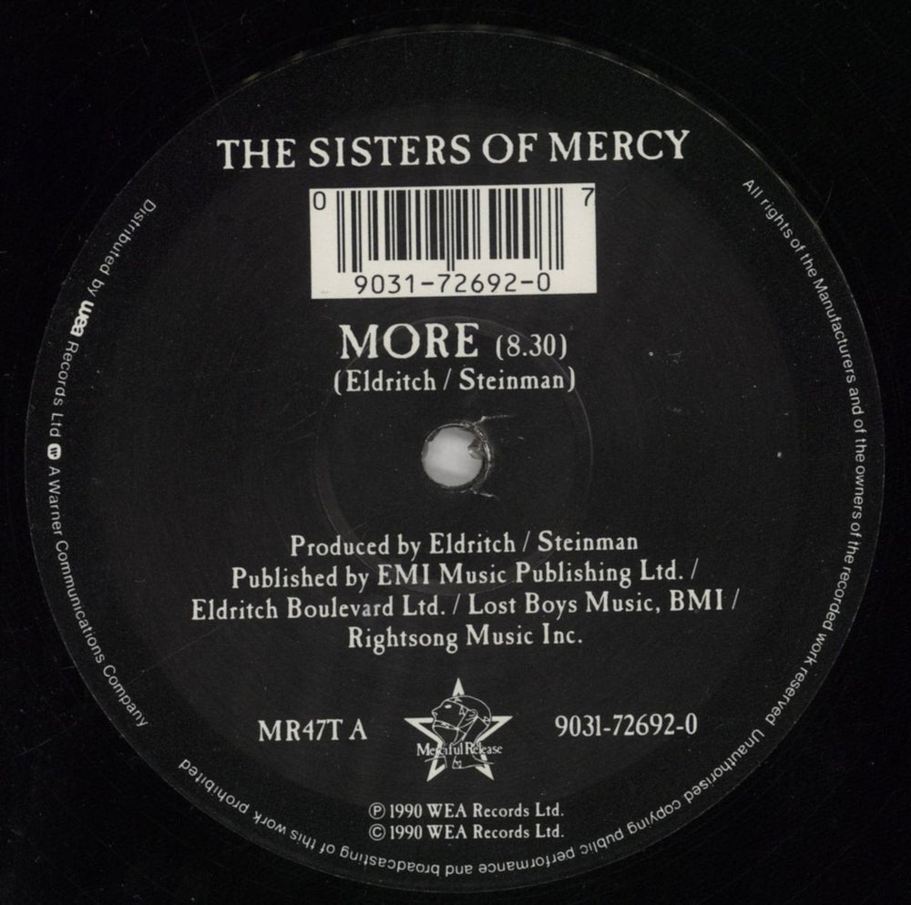 The Sisters Of Mercy More - VG UK 12" vinyl single (12 inch record / Maxi-single) SOM12MO850814