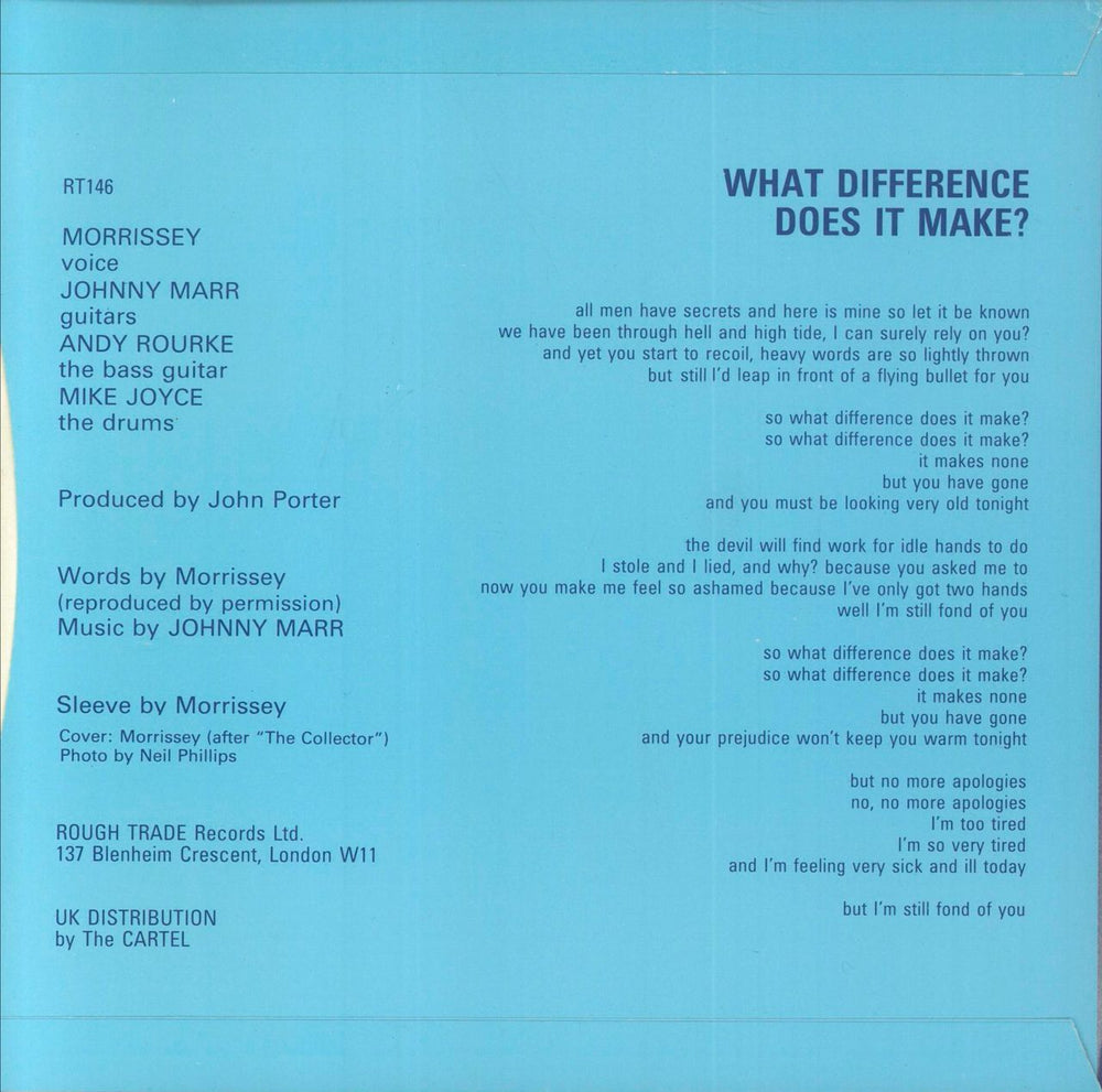 The Smiths What Difference Does It Make? - Morrissey P/S UK 7" vinyl single (7 inch record / 45)