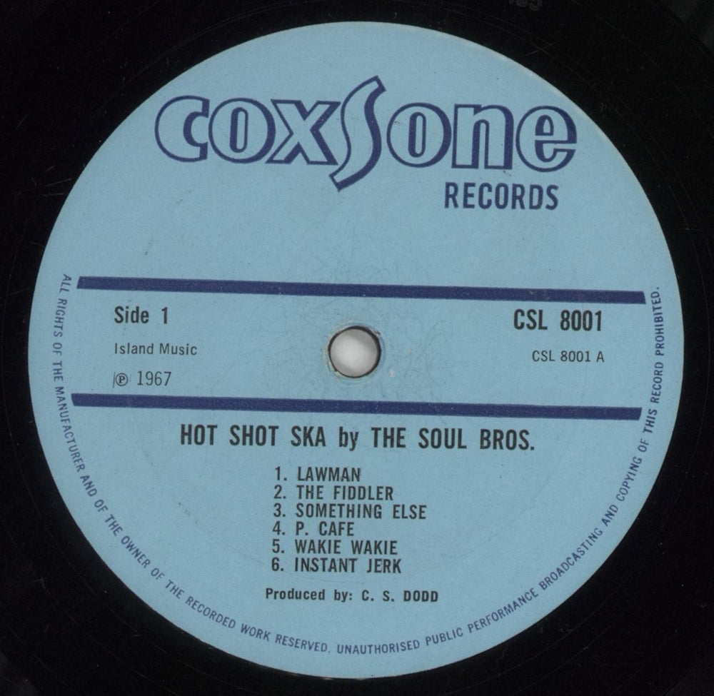 The Soul Brothers [Jamaica] Hot Shot Ska - 1st UK vinyl LP album (LP record) W28LPHO852824