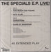 The Specials The Specials E.P. Live! - Record Store Day UK 7" vinyl single (7 inch record / 45) 5099944072476