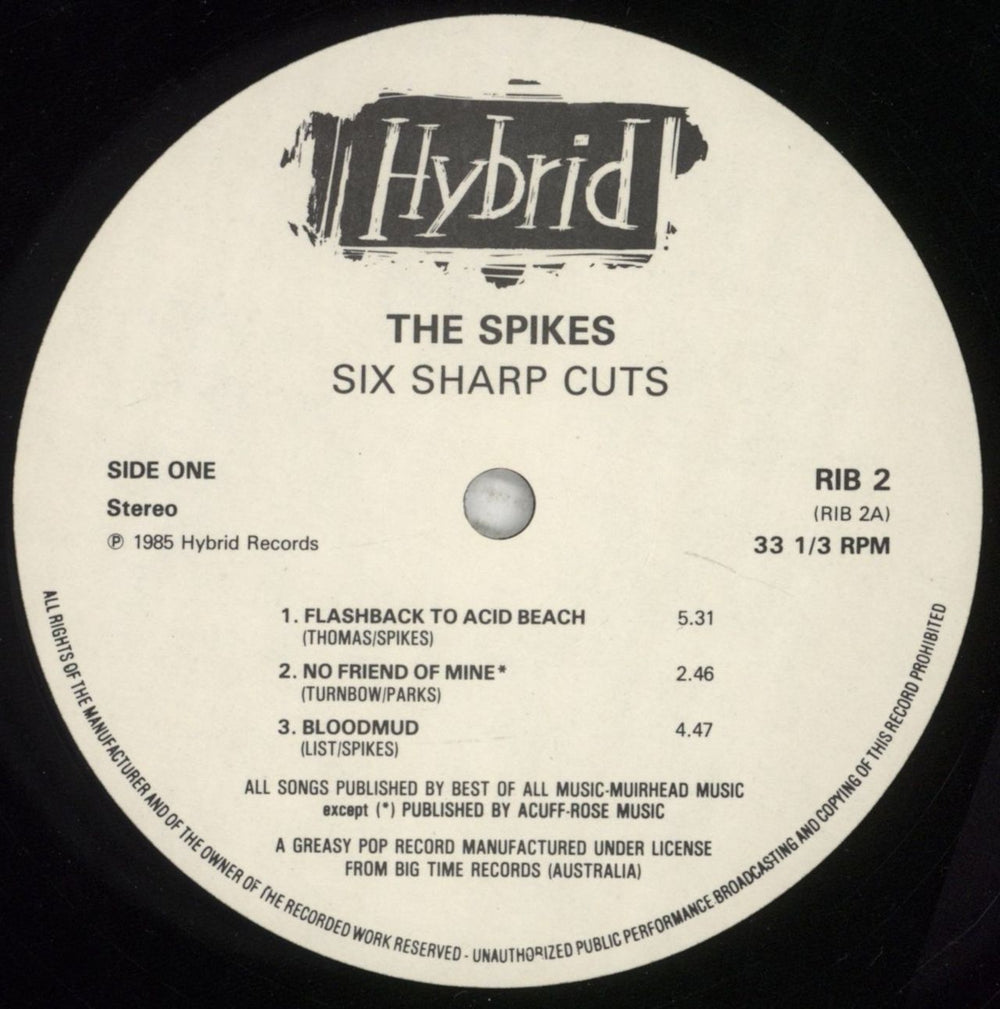 The Spike 6 Sharp Cuts UK vinyl LP album (LP record) 8H5LPSH851063