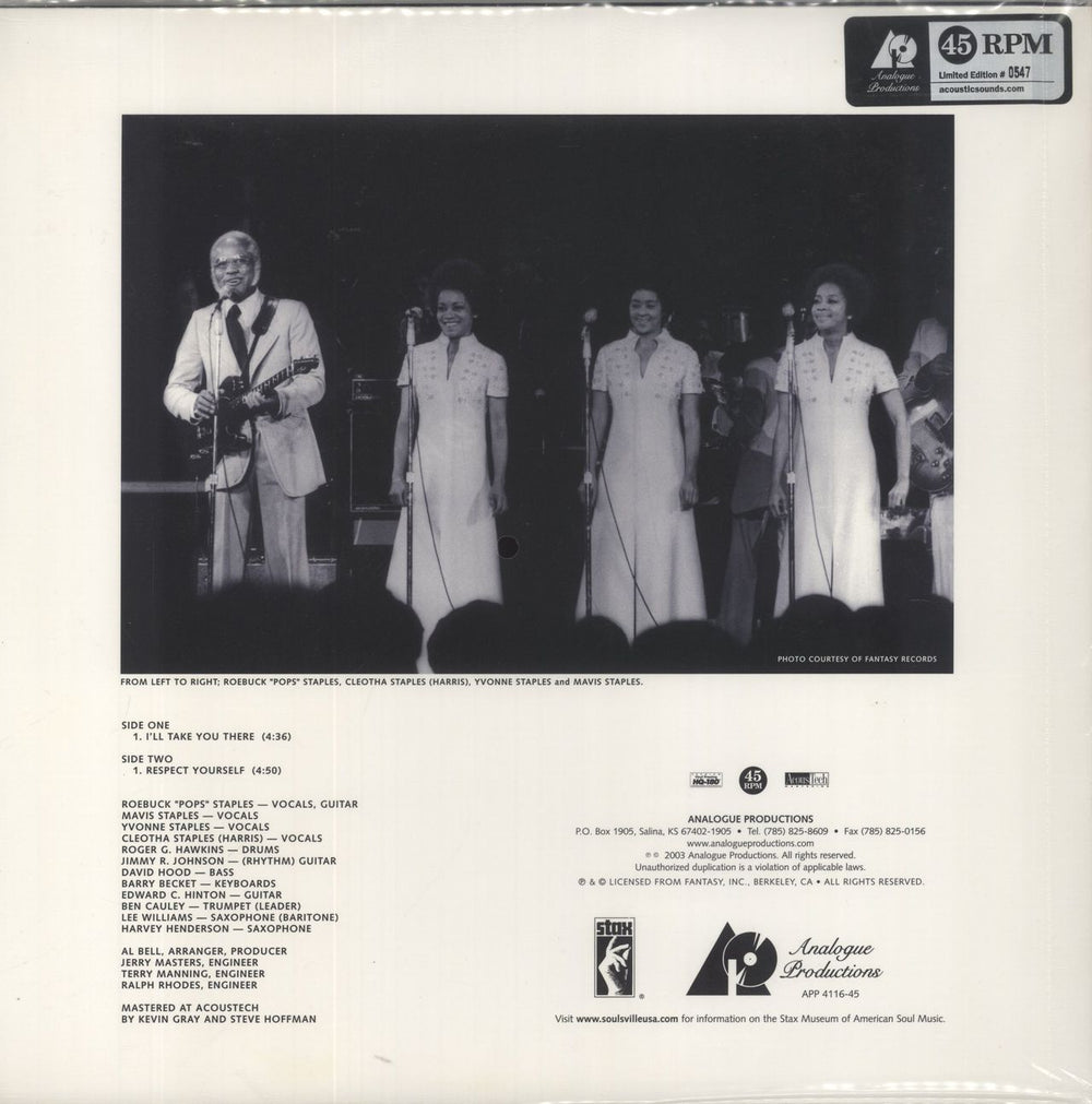 The Staple Singers Hit Singles US 12" vinyl single (12 inch record / Maxi-single) 753088411618