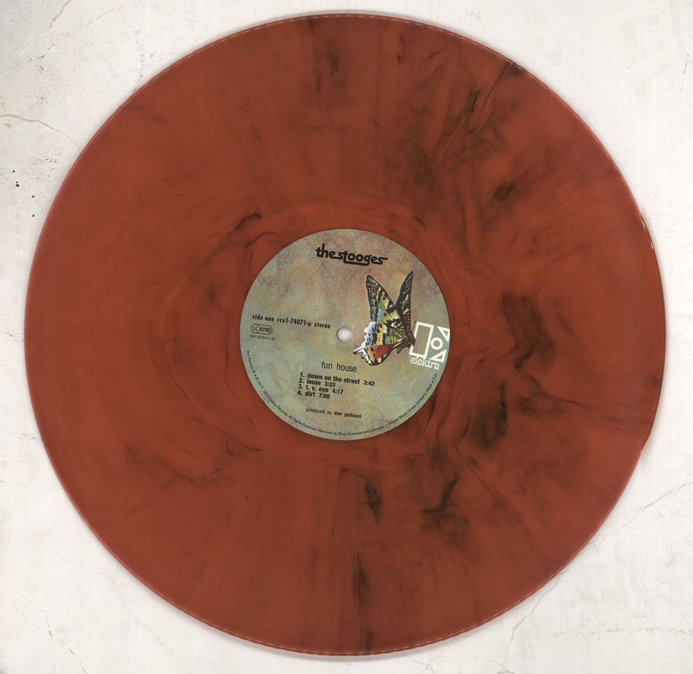 The Stooges Fun House - Orange & Blue Vinyl UK vinyl LP album (LP record) TSGLPFU707124