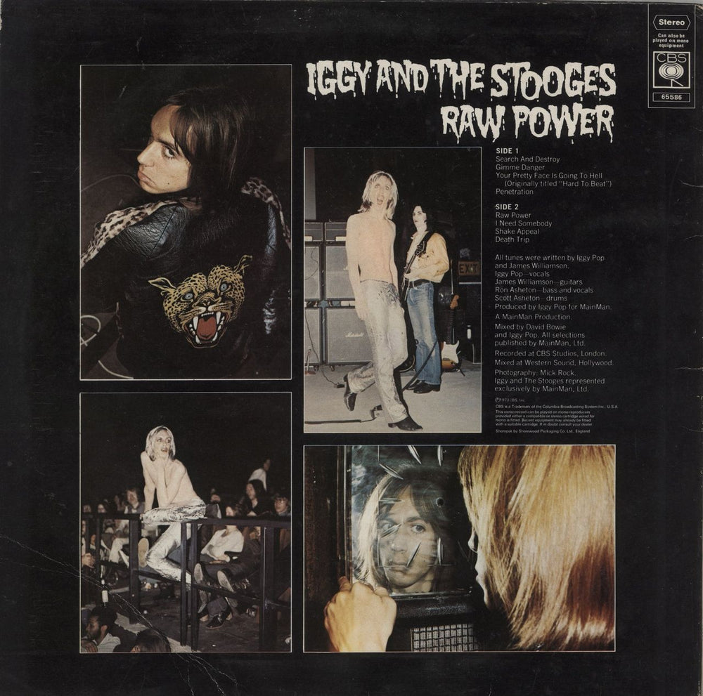 The Stooges Raw Power + Hype Sticker - EX UK vinyl LP album (LP record)
