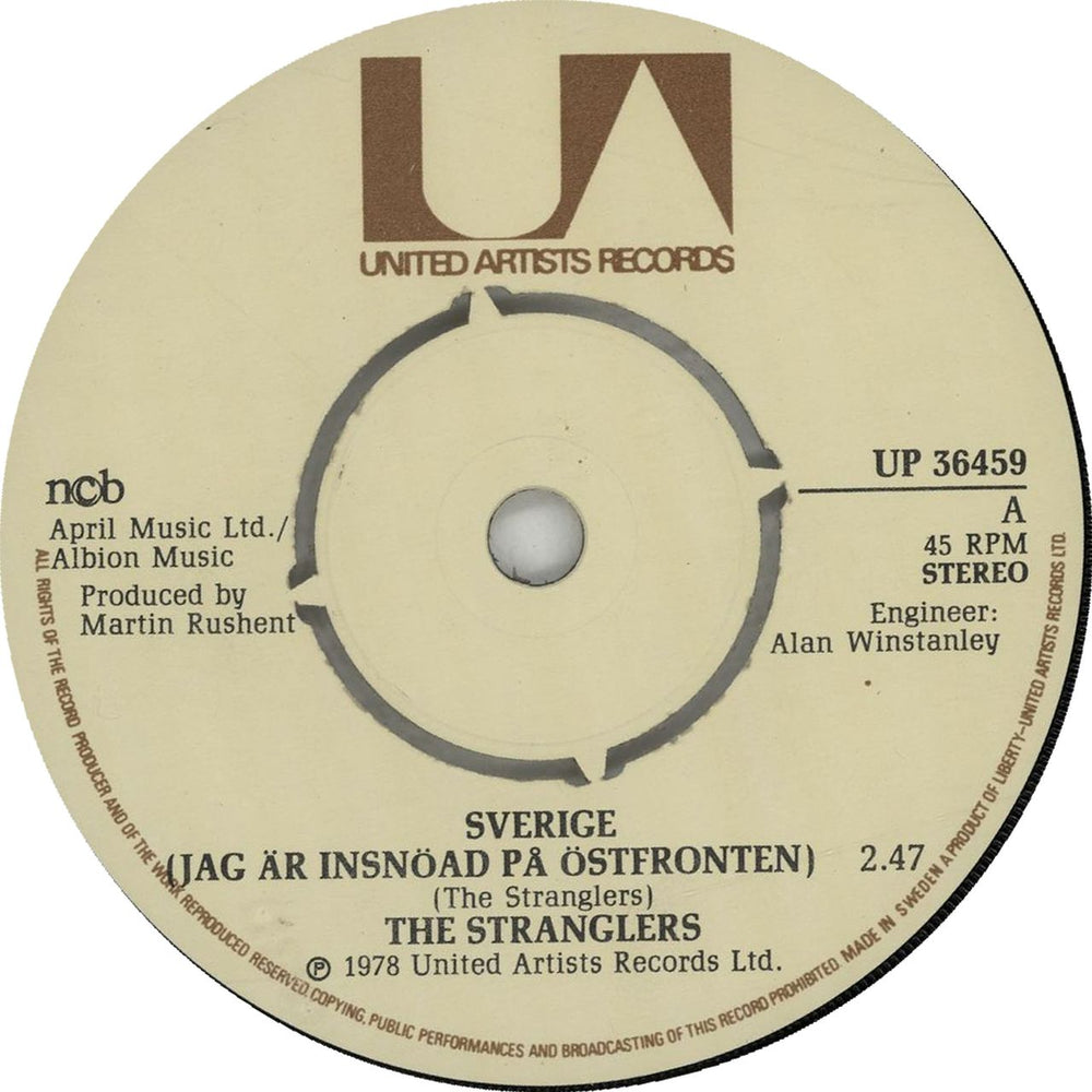 The Stranglers Sverige - Picture Sleeve Swedish 7" vinyl single (7 inch record / 45)