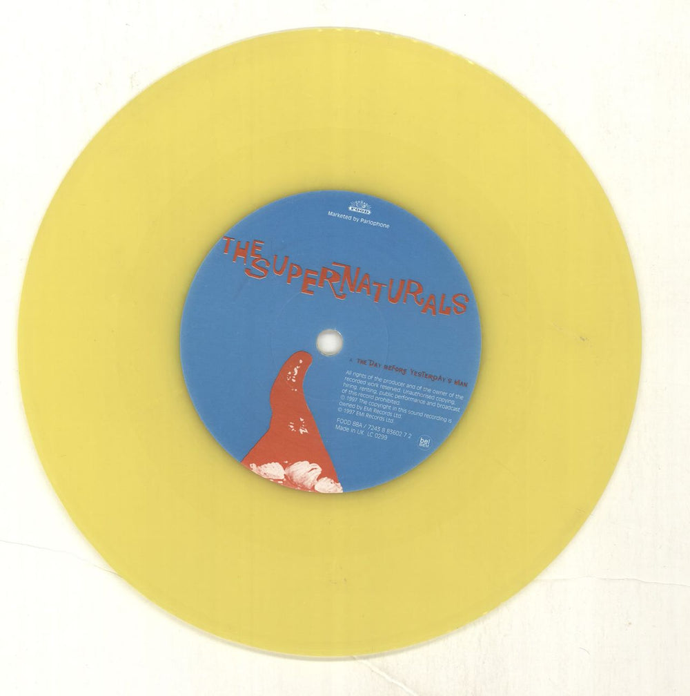 The Supernaturals The Day Before Yesterday's Man - Yellow Vinyl UK 7" vinyl single (7 inch record / 45) RNA07TH190749