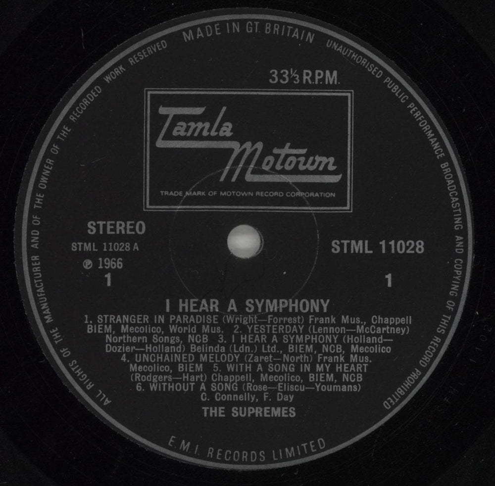 The Supremes I Hear A Symphony UK vinyl LP album (LP record) SPMLPIH685183