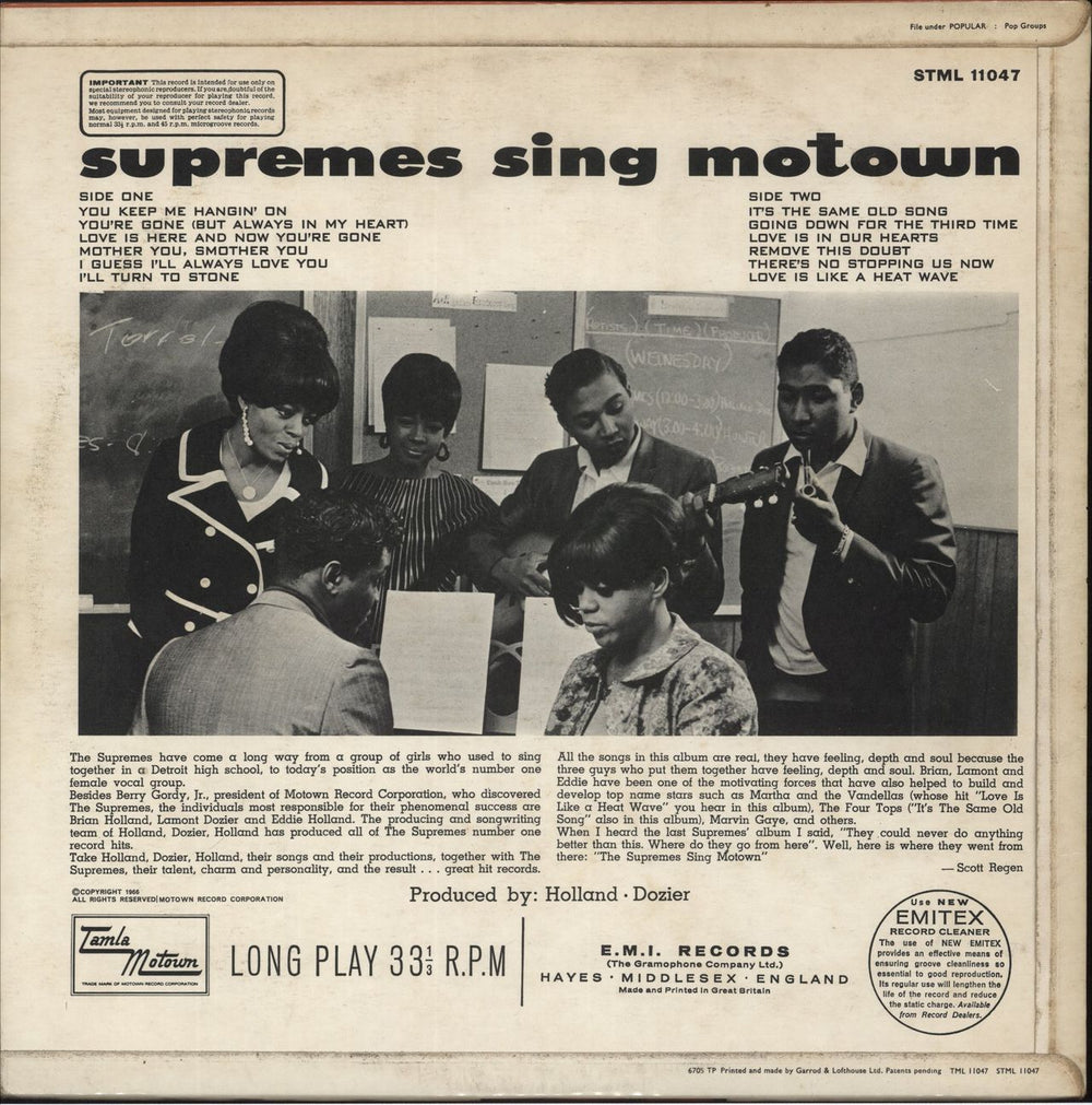 The Supremes The Supremes Sing Motown - 1st UK vinyl LP album (LP record)