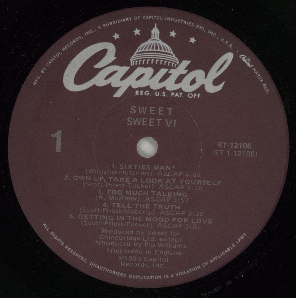 The Sweet VI US vinyl LP album (LP record) SWTLPVI874124