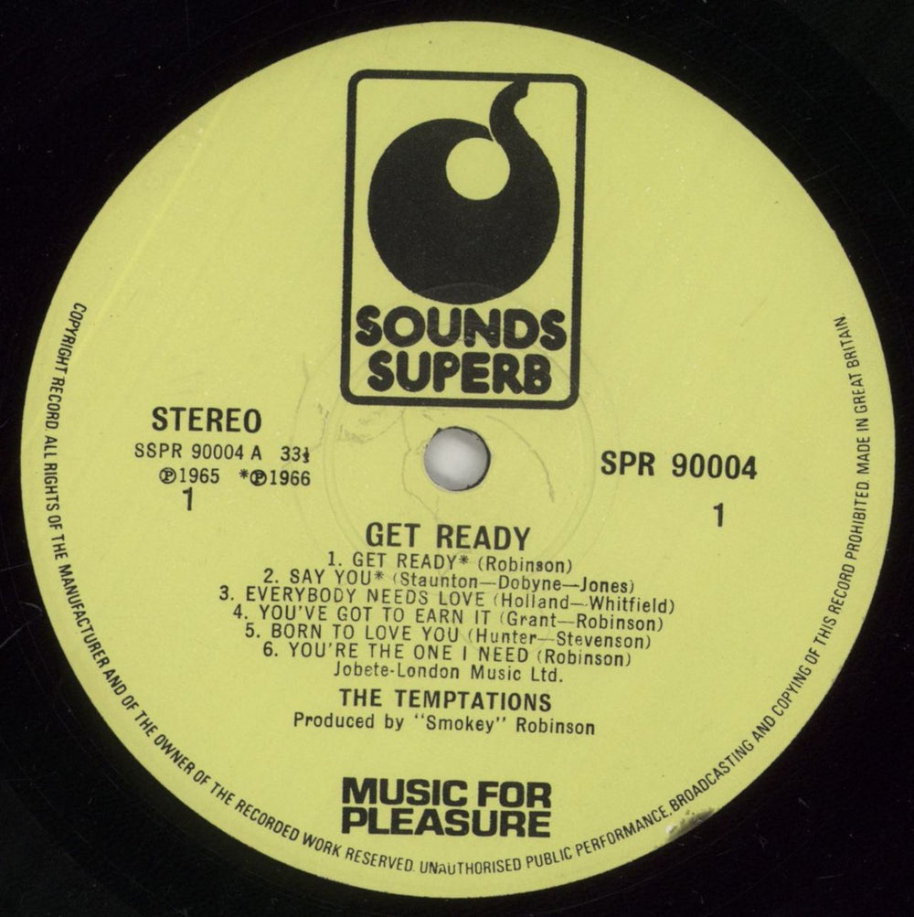 The Temptations Get Ready UK vinyl LP album (LP record) TEMLPGE523379