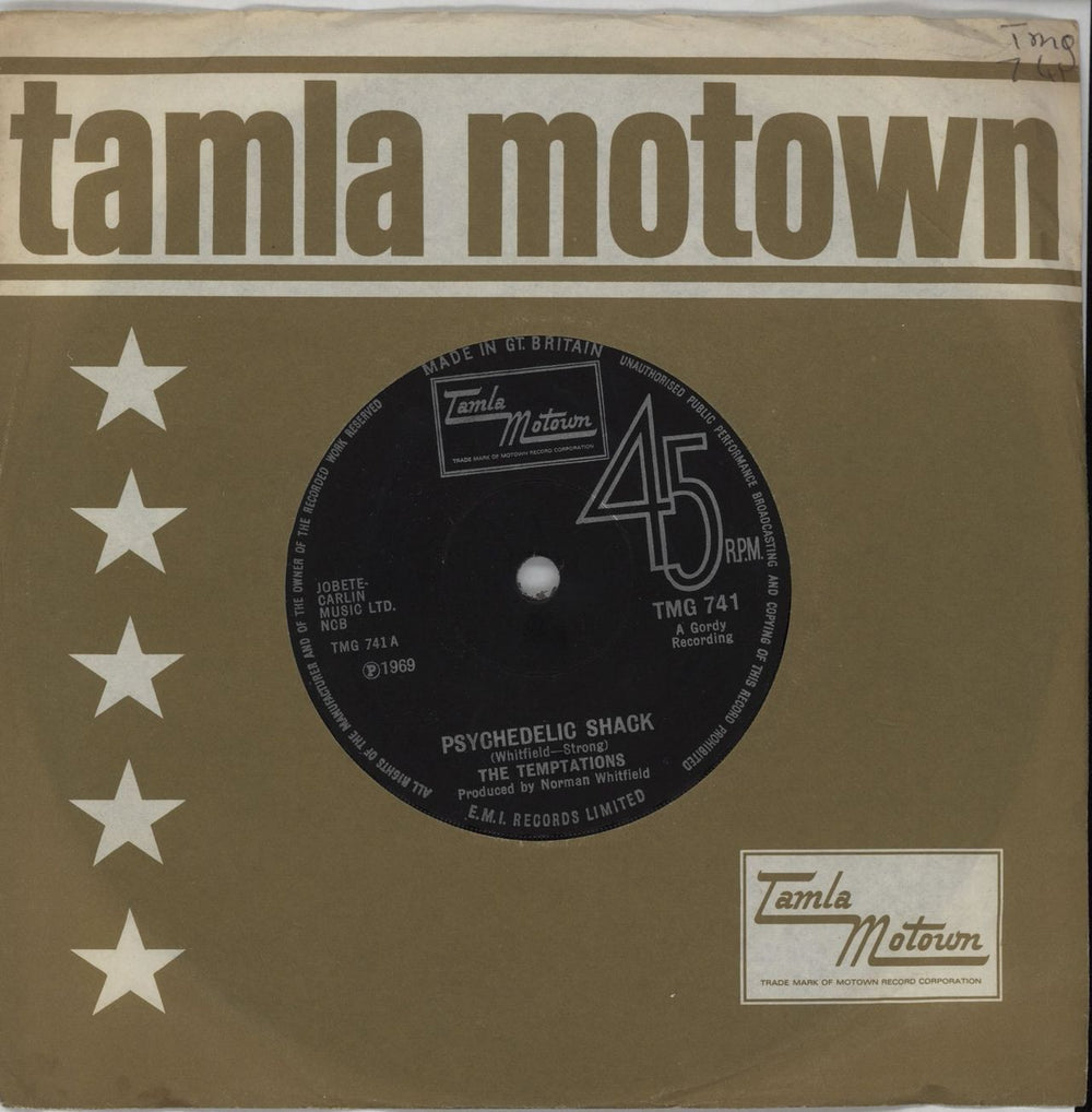 The Temptations Psychedelic Shack UK 7" vinyl single (7 inch record / 45) TMG741