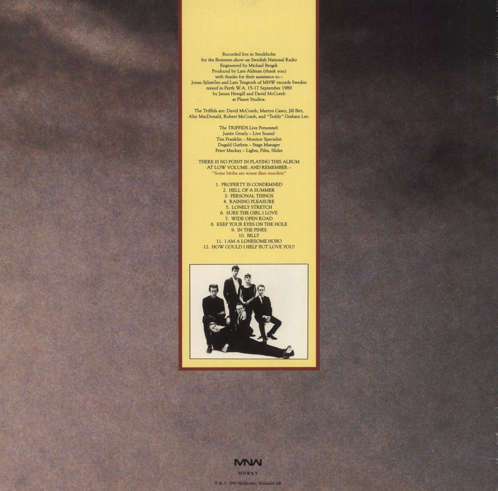 The Triffids (80s) Stockholm - Live Swedish vinyl LP album (LP record)