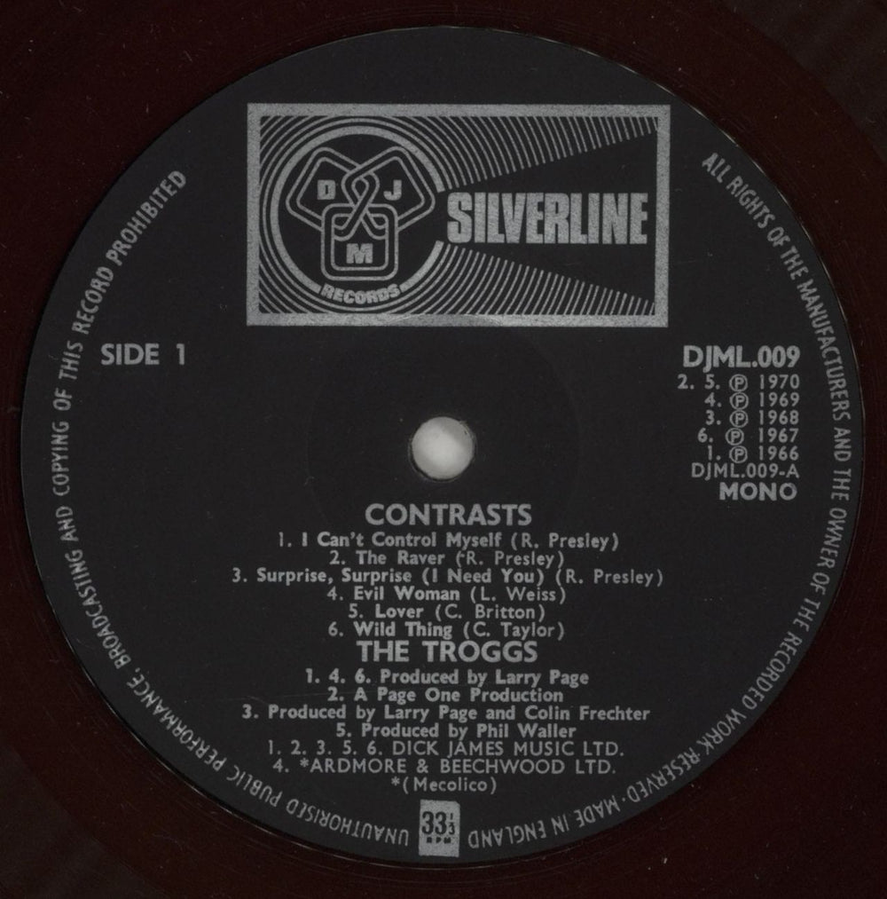 The Troggs Contrasts UK vinyl LP album (LP record) TRGLPCO871988