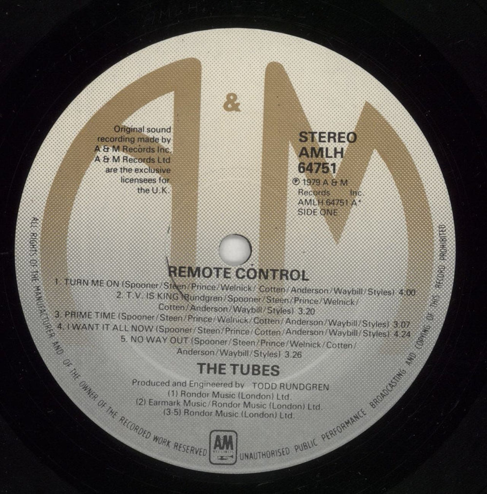The Tubes Remote Control + Insert UK vinyl LP album (LP record) TBELPRE417967