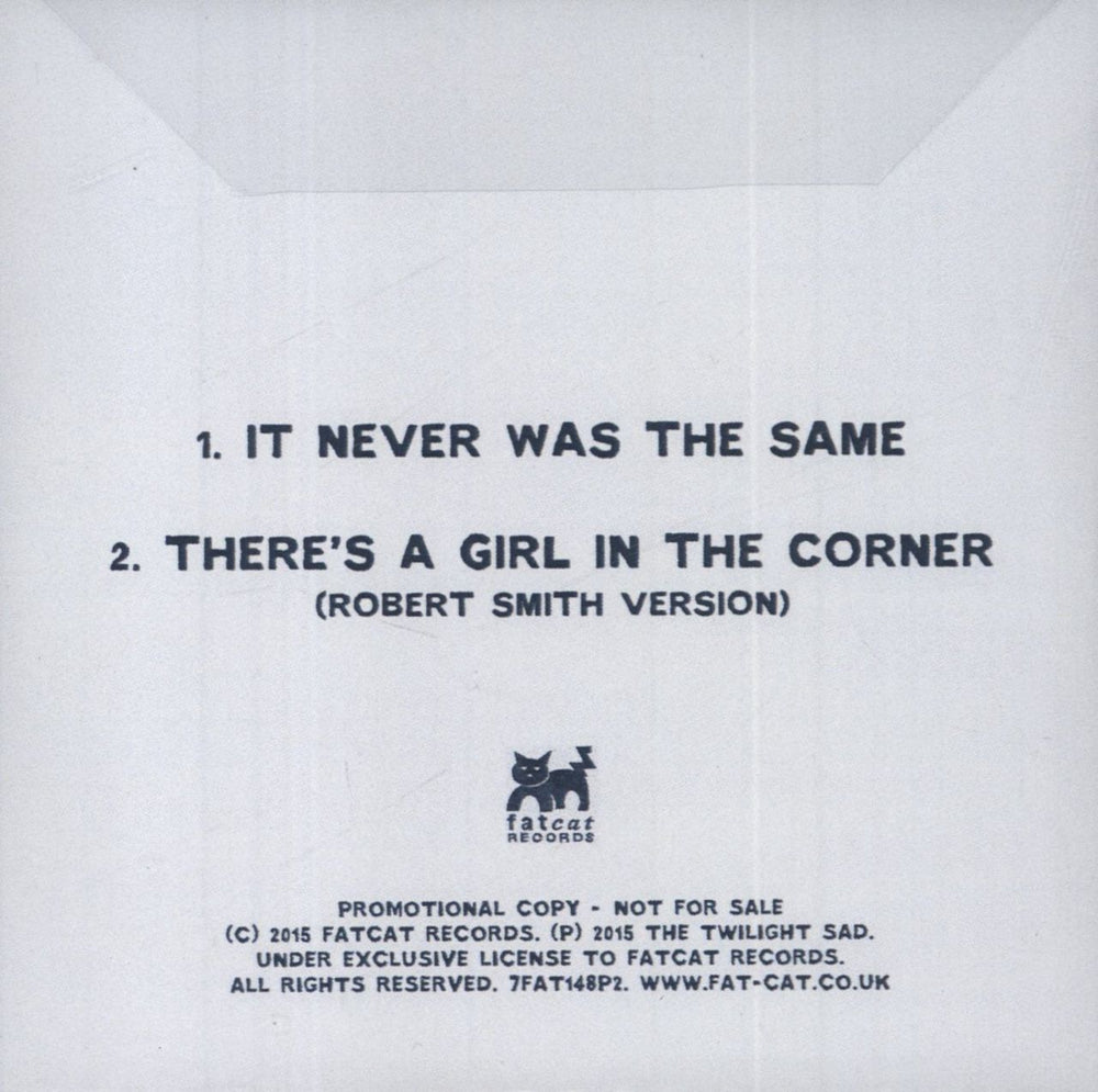 The Twilight Sad It Never Was The Same / There's A Girl In The Corner - Promo UK Promo CD album (CDLP)