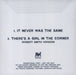 The Twilight Sad It Never Was The Same / There's A Girl In The Corner - Promo UK Promo CD album (CDLP)