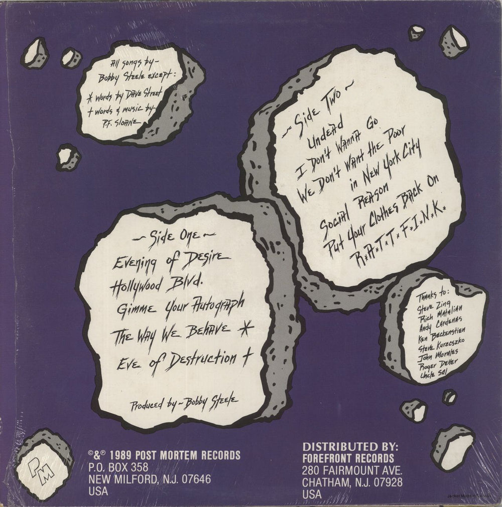 The Undead Act Your Rage! US vinyl LP album (LP record)