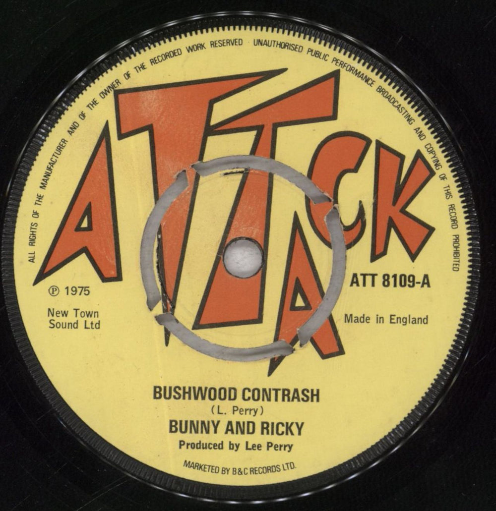 The Upsetters Bushwood Contrash / Callying Butt UK 7" vinyl single (7 inch record / 45) ATT8109