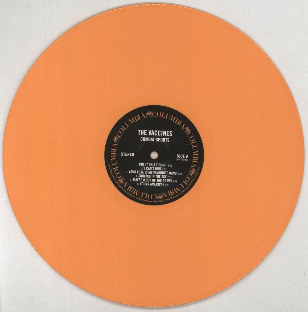 The Vaccines Combat Sports - Orange Vinyl - Fully Autographed UK vinyl LP album (LP record) U2RLPCO848987