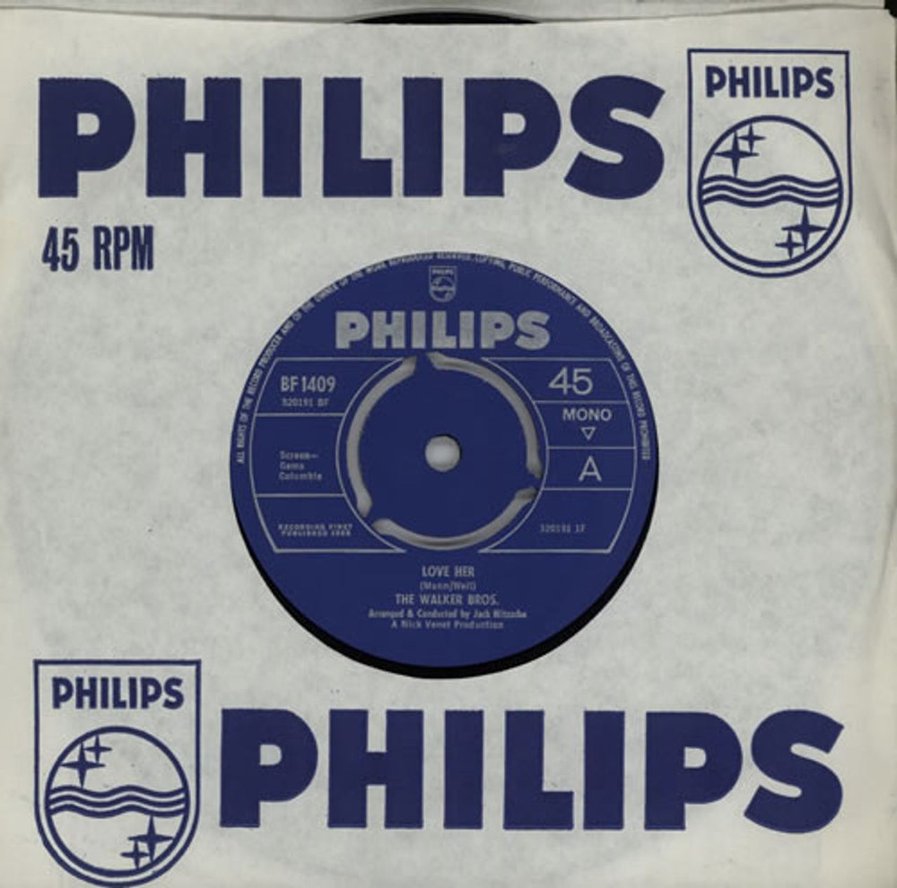 The Walker Brothers Love Her UK 7" vinyl single (7 inch record / 45) BF1409