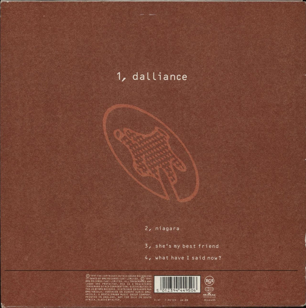 The Wedding Present Dalliance UK 10" vinyl single (10 inch record) 5012394449506