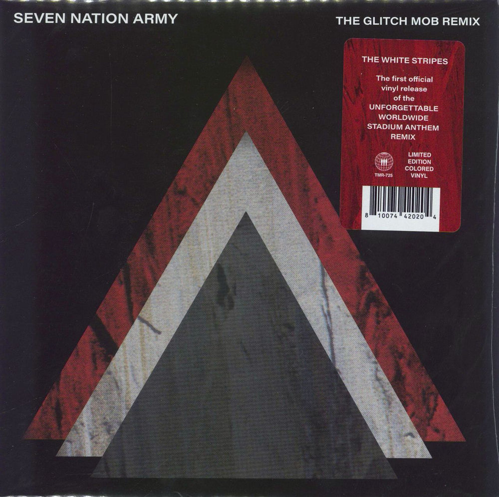 The White Stripes Seven Nation Army (The Glitch Mob Remix) - Red vinyl - Sealed US 7" vinyl single (7 inch record / 45) TMR-725