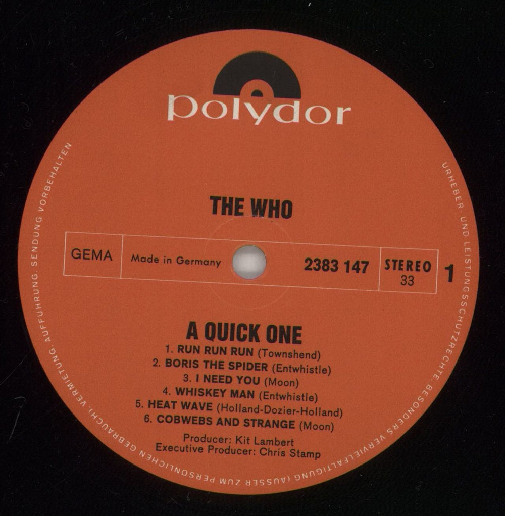 The Who A Quick One German vinyl LP album (LP record) WHOLPAQ511695